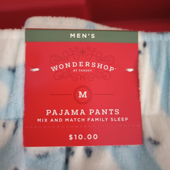 Men's Polar Bear Print Microfleece Holiday Matching Family Pajama Pants Medium - Picture 5 of 5